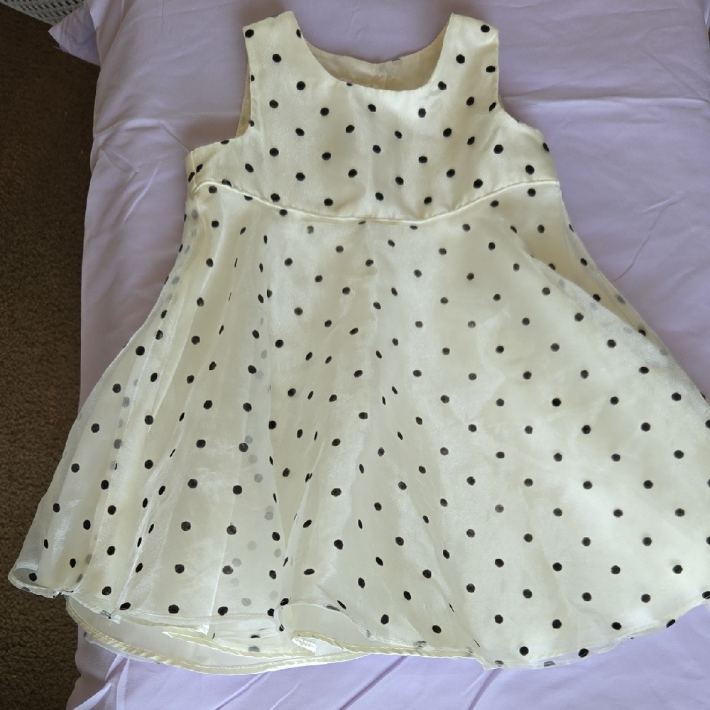 Bonnie Baby Black and White Sleeveless Scoop Neck Sundress